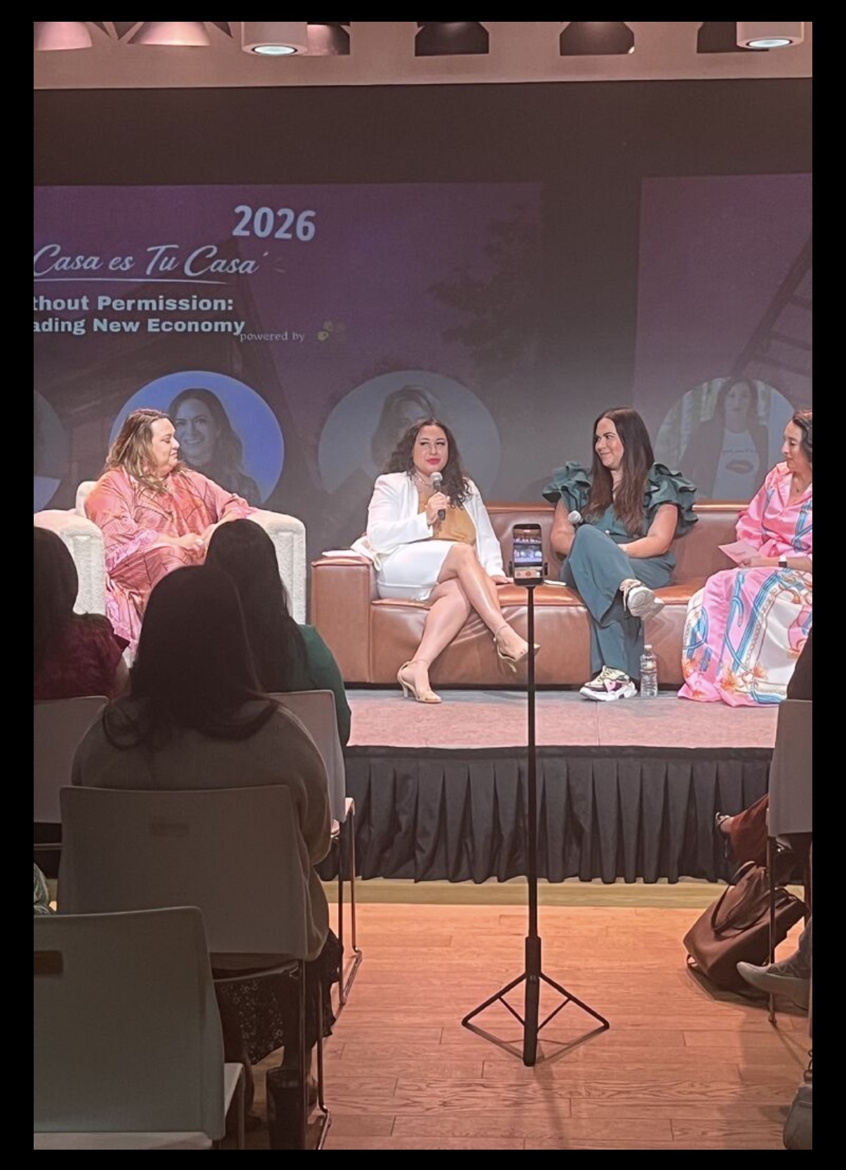 Angelica Robles on a panel with the audience in view