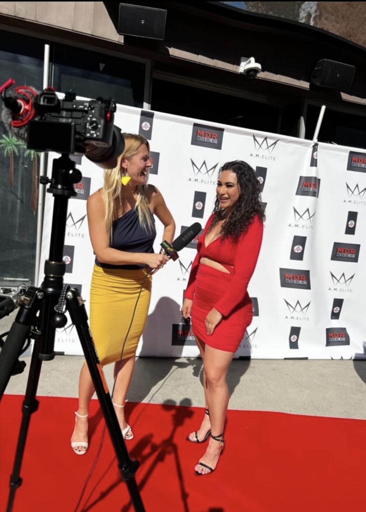 Angelica Robles being interviewed on the red carpet