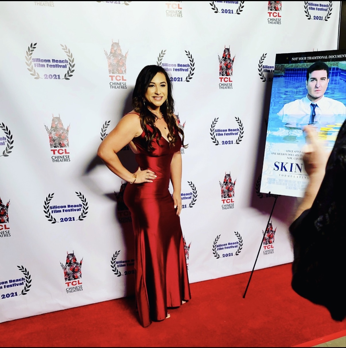 Angelica Robles on the red carpet at a film festival